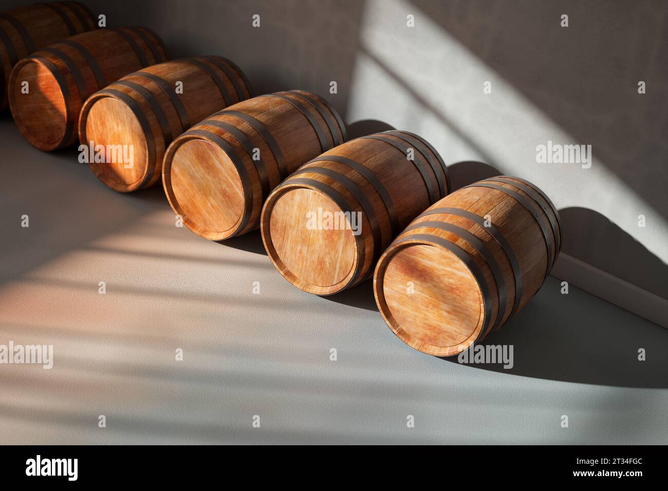 Wooden barrels for storing wine, beer, whiskey, or any other quality