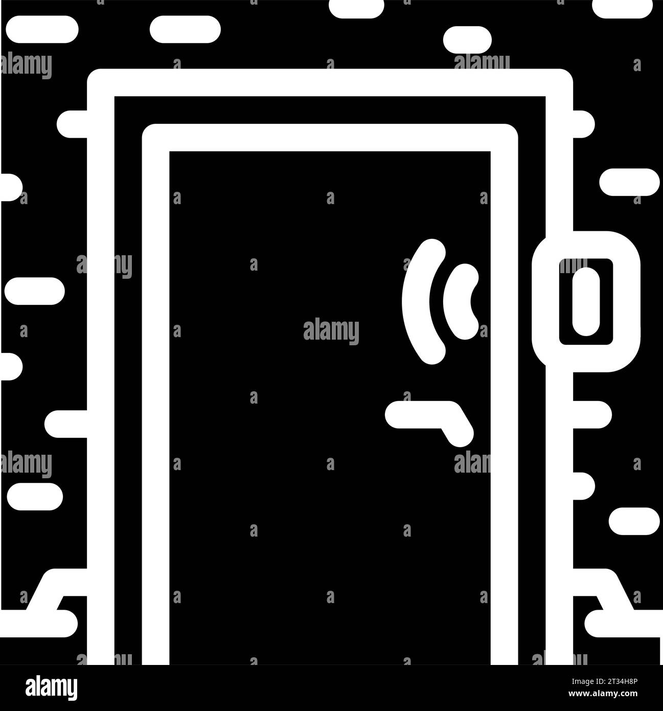 smart door sensor home glyph icon vector illustration Stock Vector ...