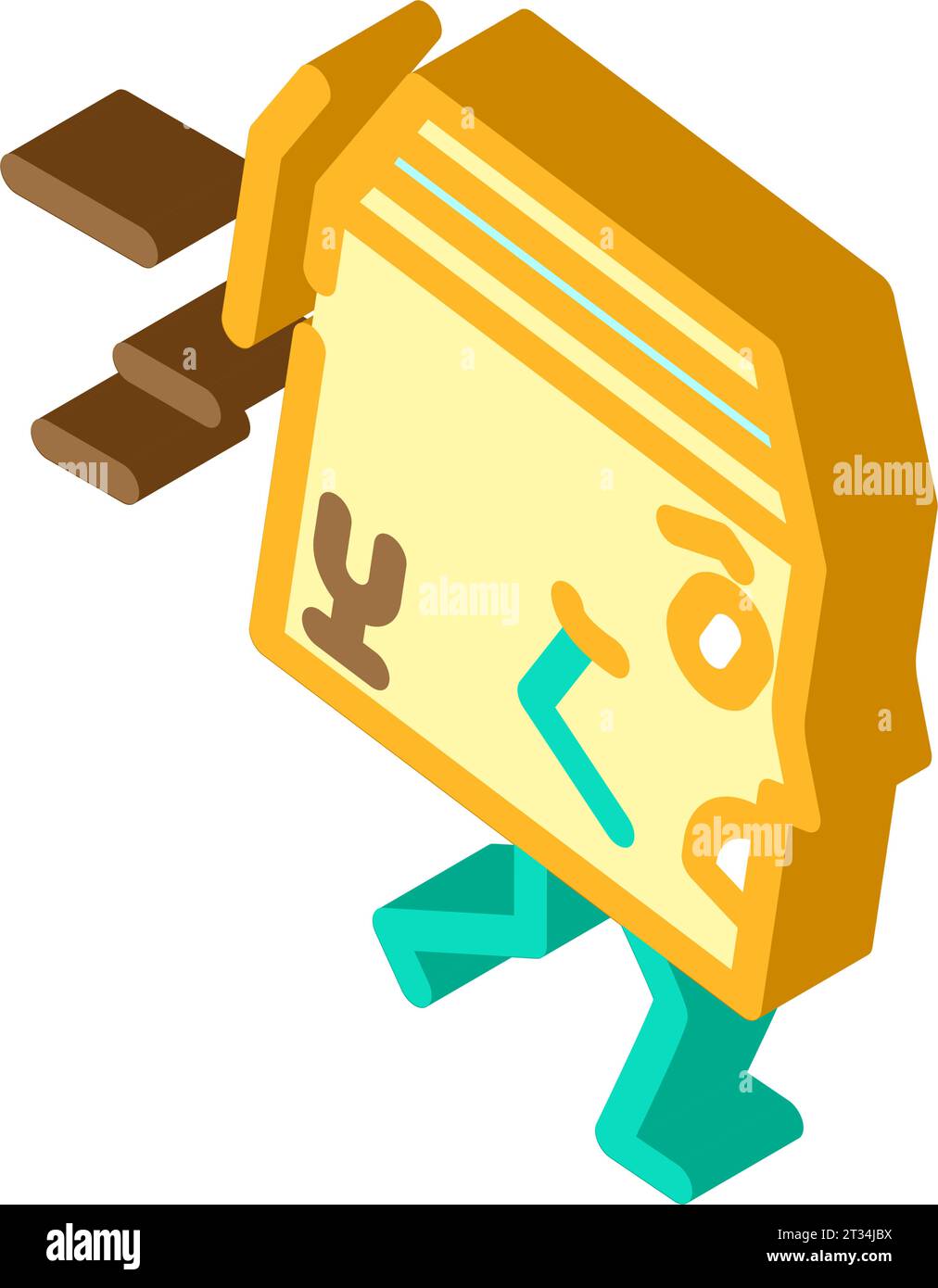 run cardboard box character isometric icon vector illustration Stock ...