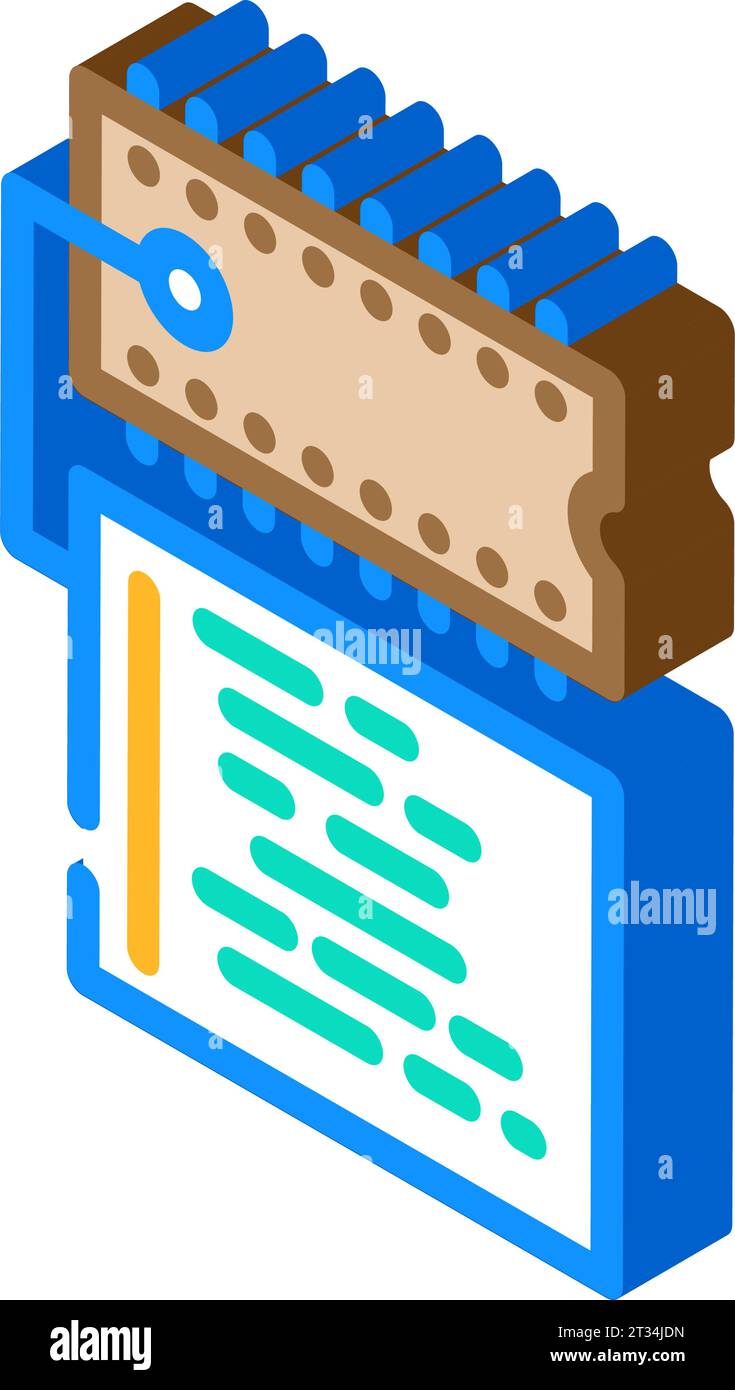 microcontroller programming electronics isometric icon vector ...