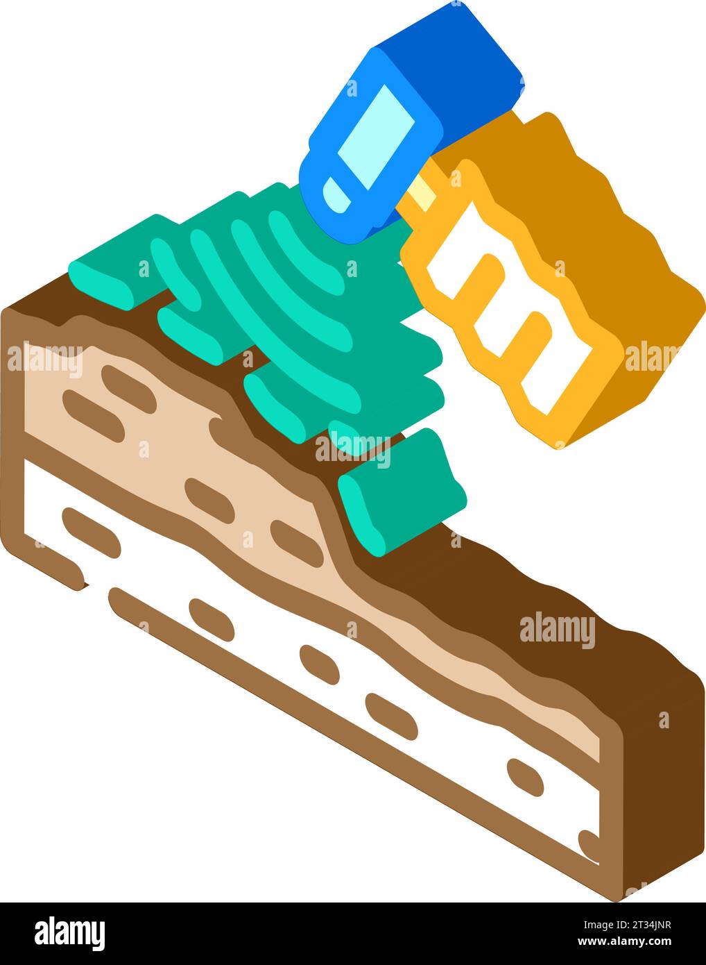 geotechnical analysis hydrogeologist isometric icon vector illustration ...