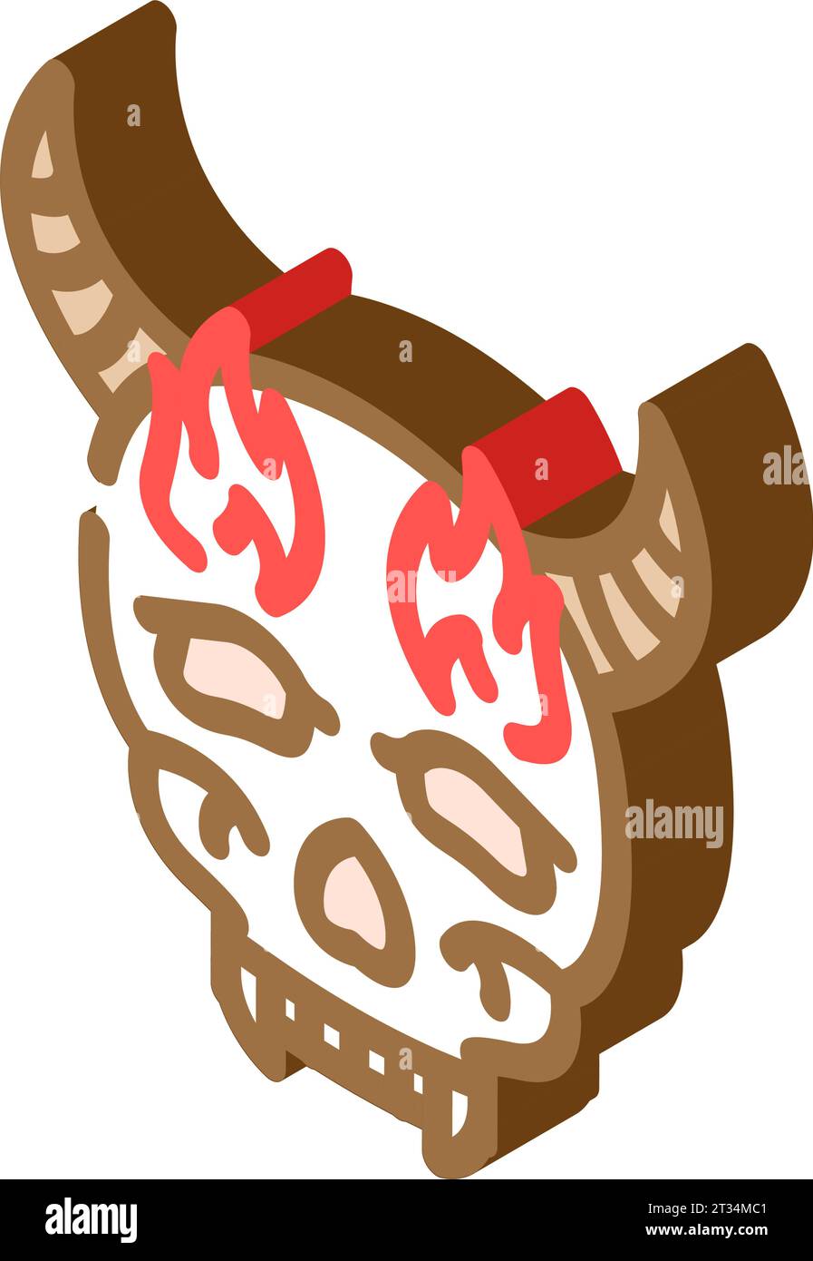 skull tattoo art vintage isometric icon vector illustration Stock ...
