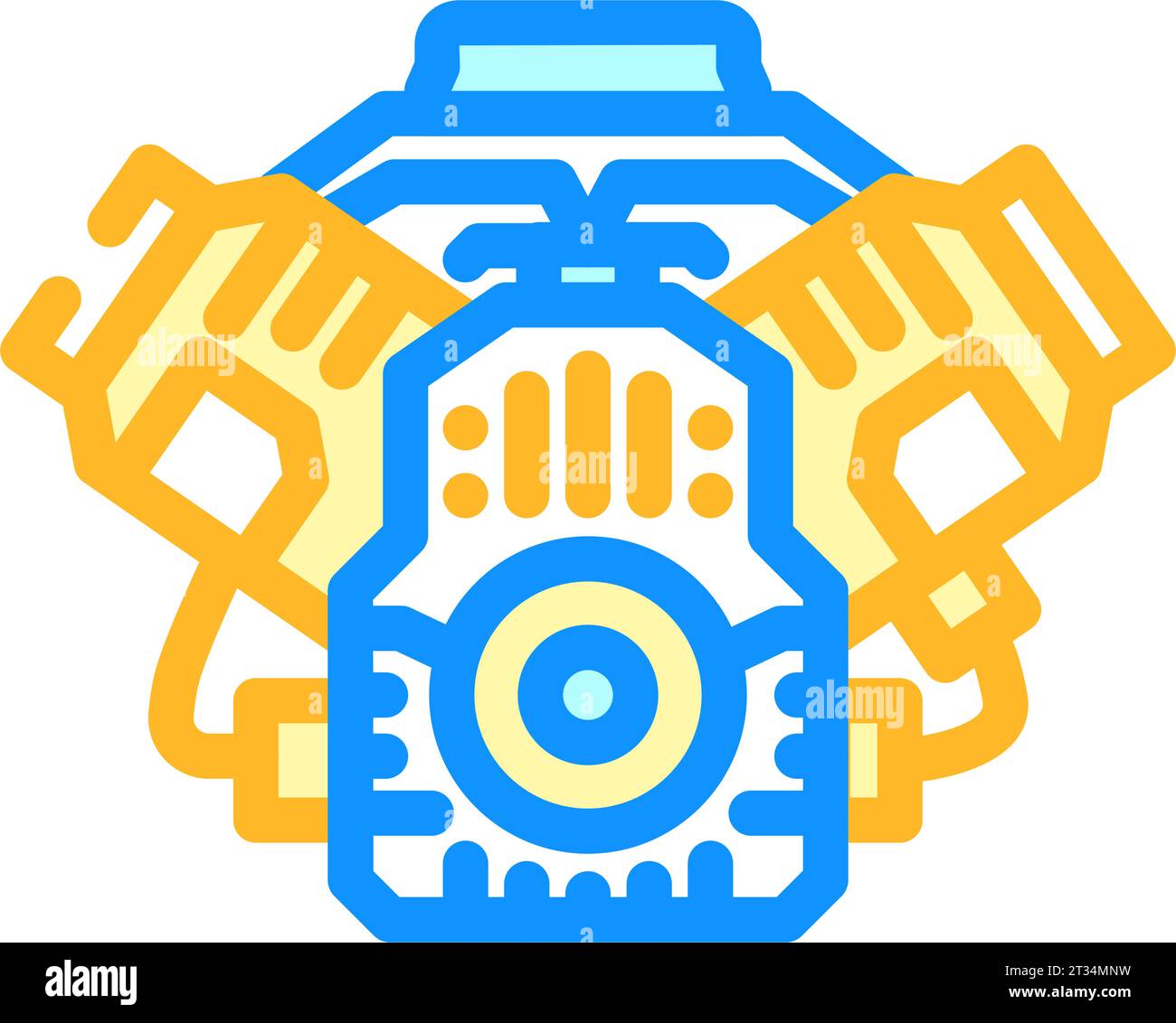 car engine car mechanic color icon vector illustration Stock Vector