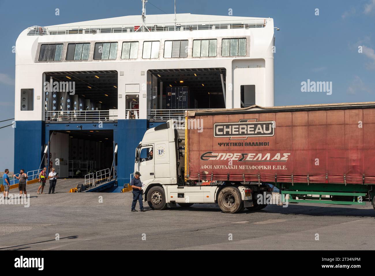 port-of-heraklion-crete-greece-01-10-2023-greek-ferry-with