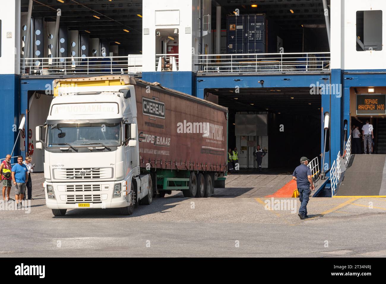port-of-heraklion-crete-greece-01-10-2023-greek-ferry-with