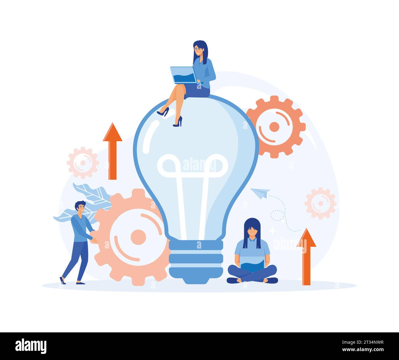 Idea Start up, business Development process and Innovation product, flat vector modern illustration Stock Vector