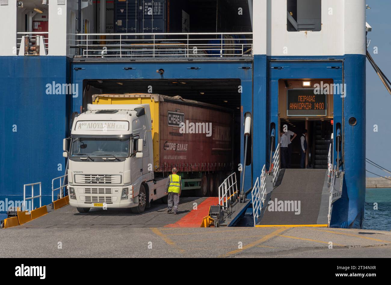 port-of-heraklion-crete-greece-01-10-2023-greek-ferry-with