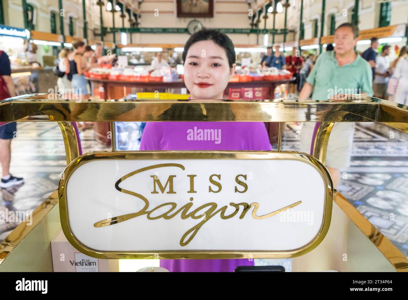 Vietnam, Ho Chi Minh City, Saigon, Central Post Office, Miss Saigon Stock Photo