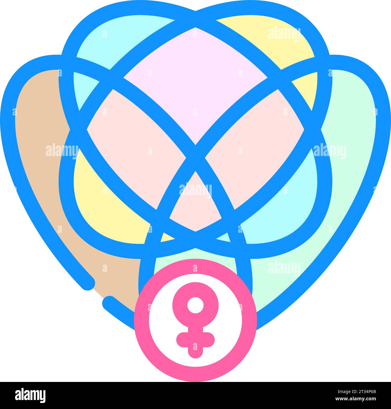 intersectional feminism woman color icon vector illustration Stock ...