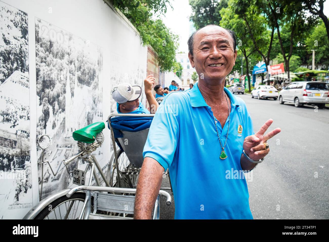 Vietnam, Ho Chi Minh City, Saigon, rickshaw drivers Stock Photo