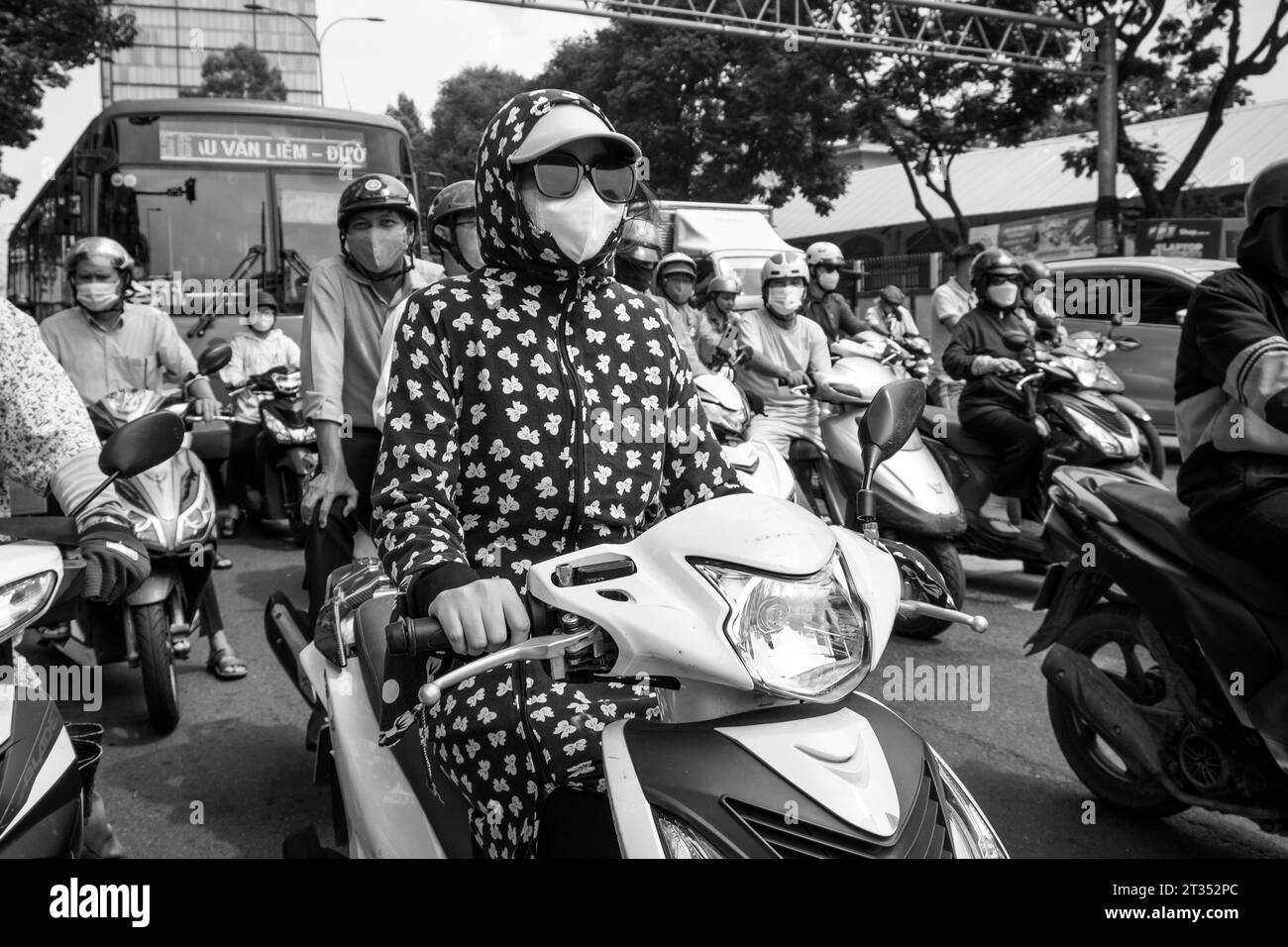 Vietnam, Ho Chi Minh City, Saigon, motorcycle traffic Stock Photo