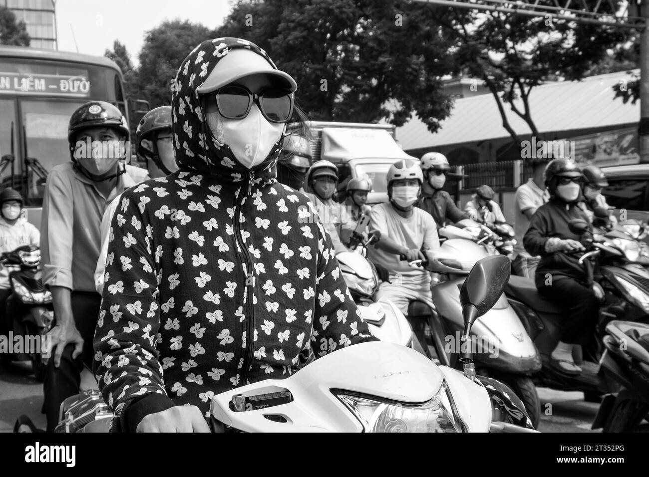 Vietnam, Ho Chi Minh City, Saigon, motorcycle traffic Stock Photo