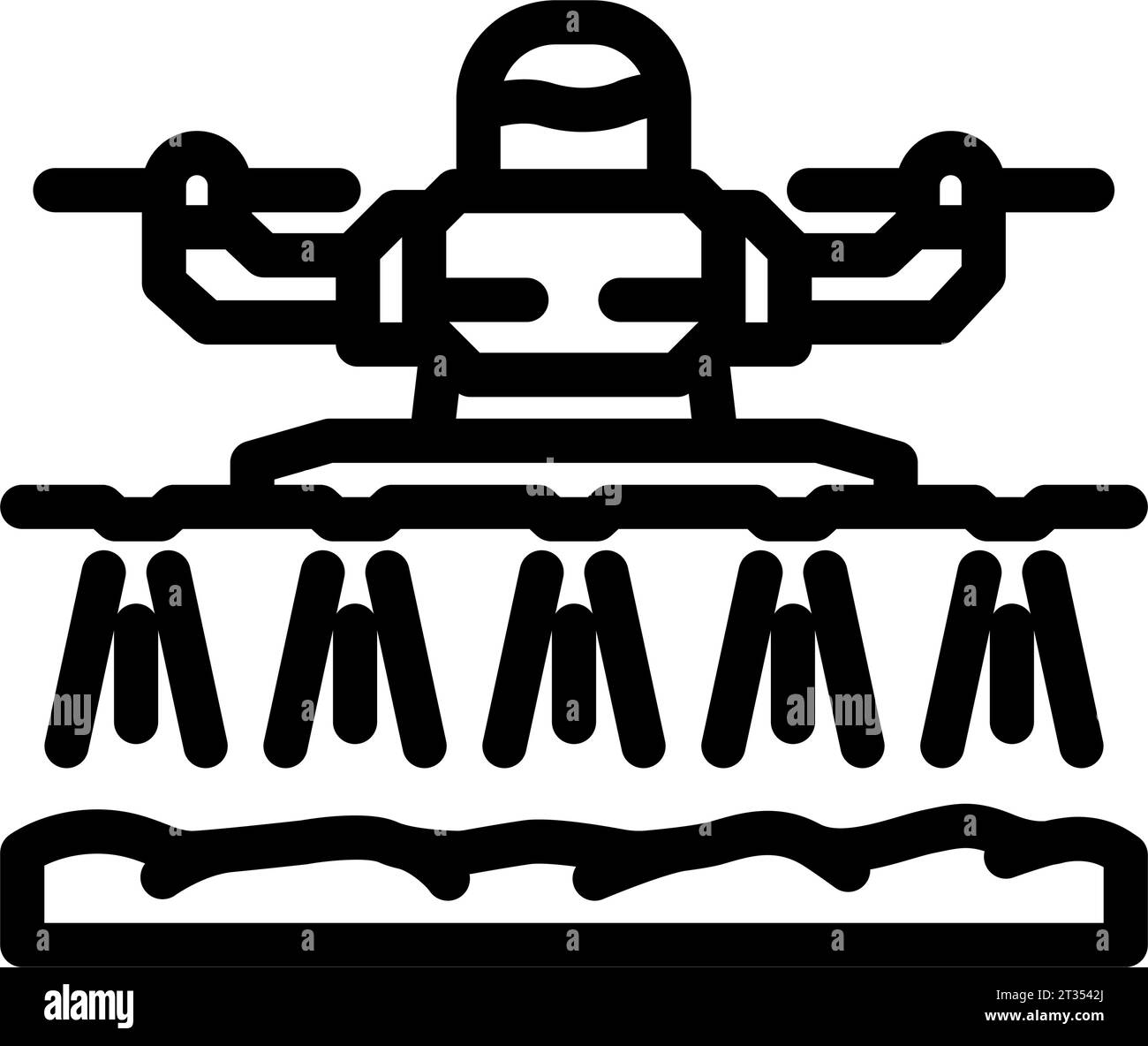 agricultural drone line icon vector illustration Stock Vector Image ...
