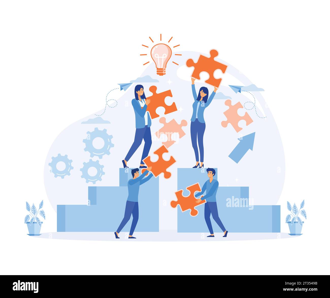 Team work, team building, corporate organization, problem solving ...