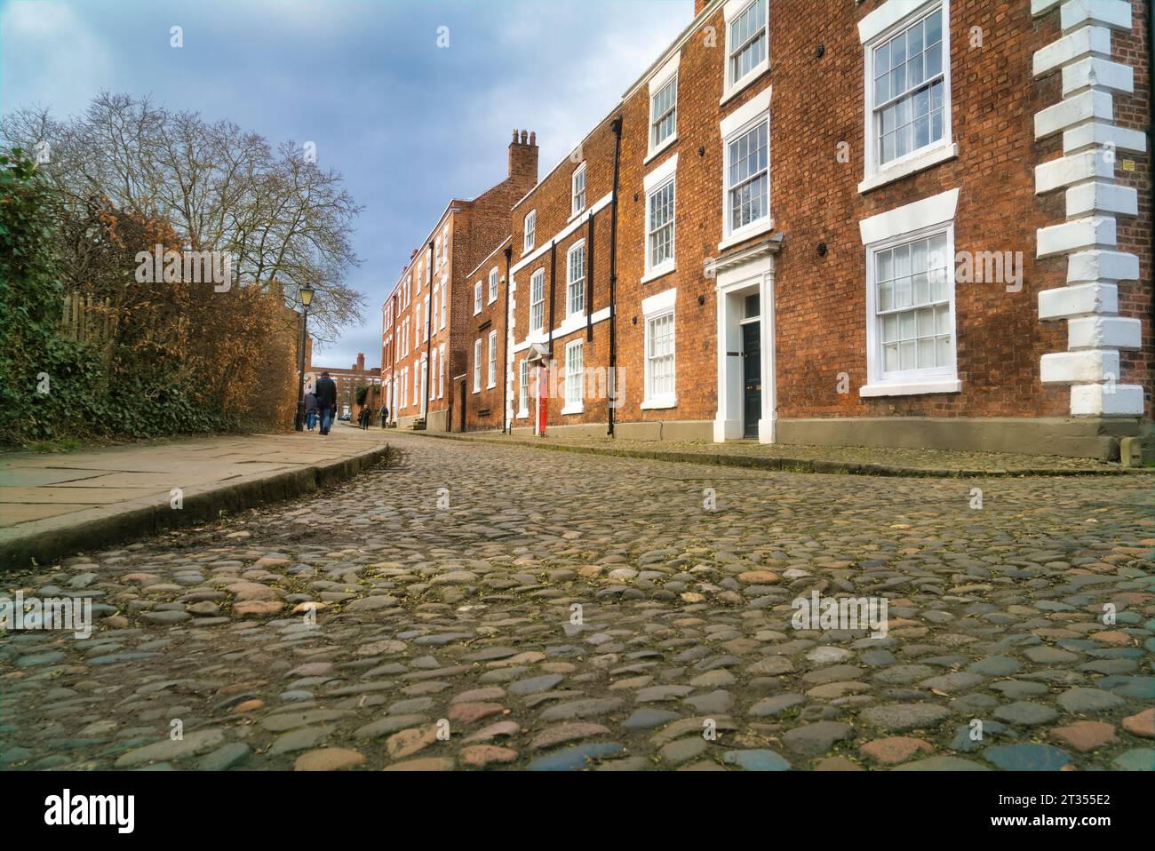 Historic, Ancient, beautiful Tudor buildings, architecture in Chester .Red brick houses