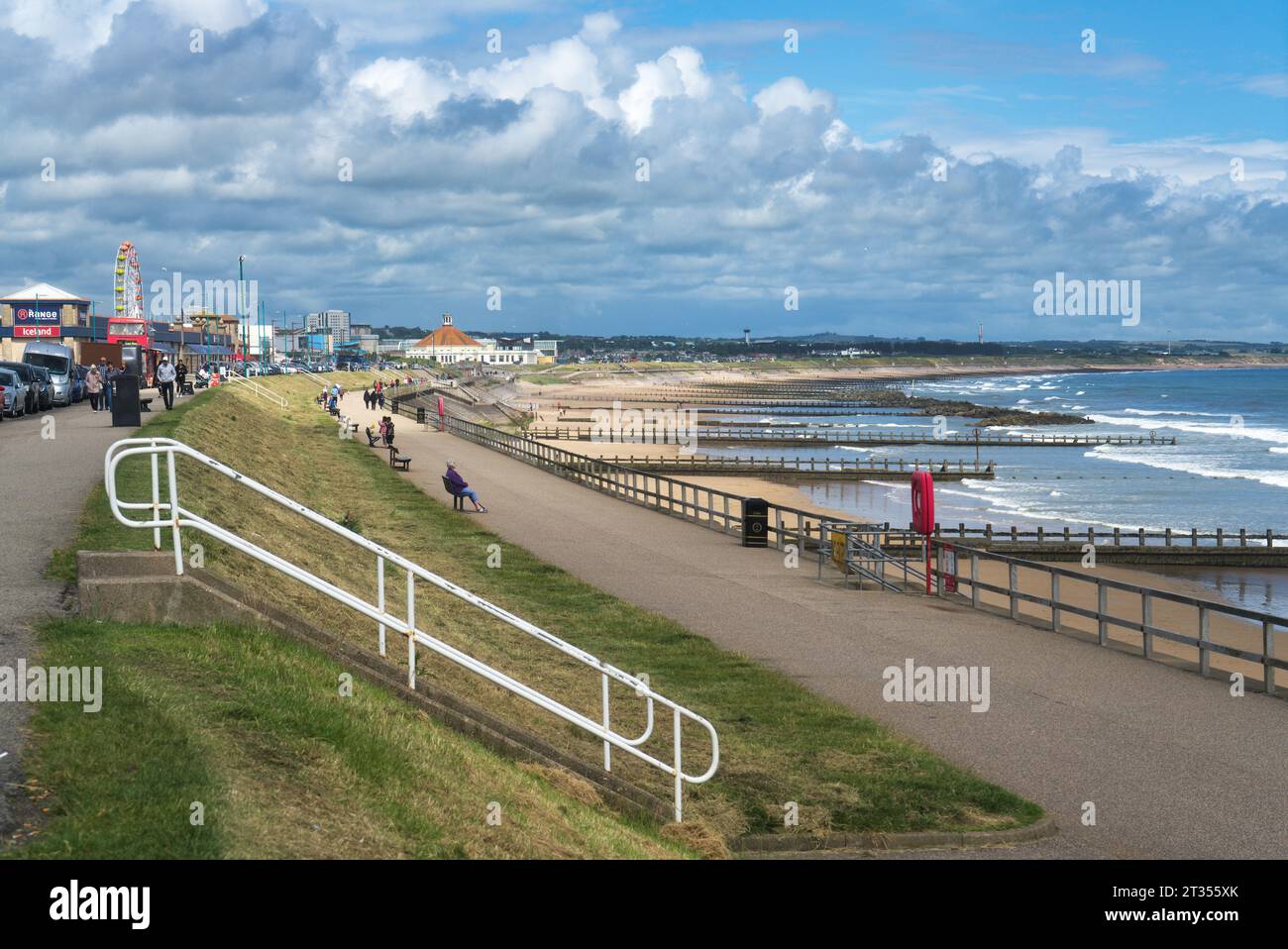 Looking north up Aberdeen beach, promenade, Aberdeenshire, Highland