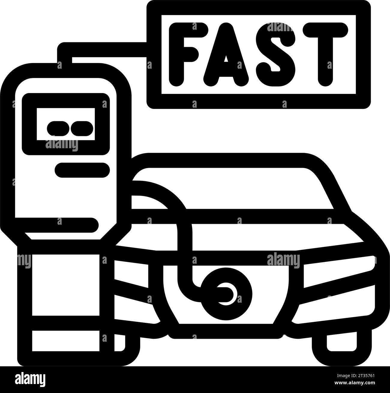 fast charging electric line icon vector illustration Stock Vector Image