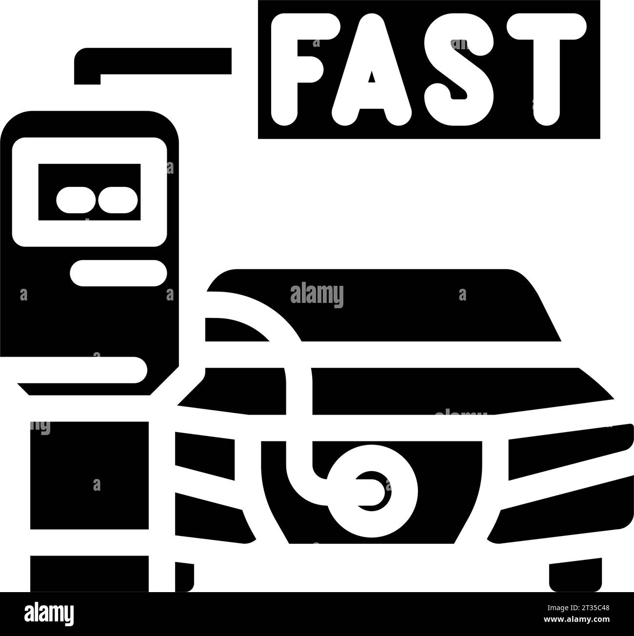 fast charging electric glyph icon vector illustration Stock Vector