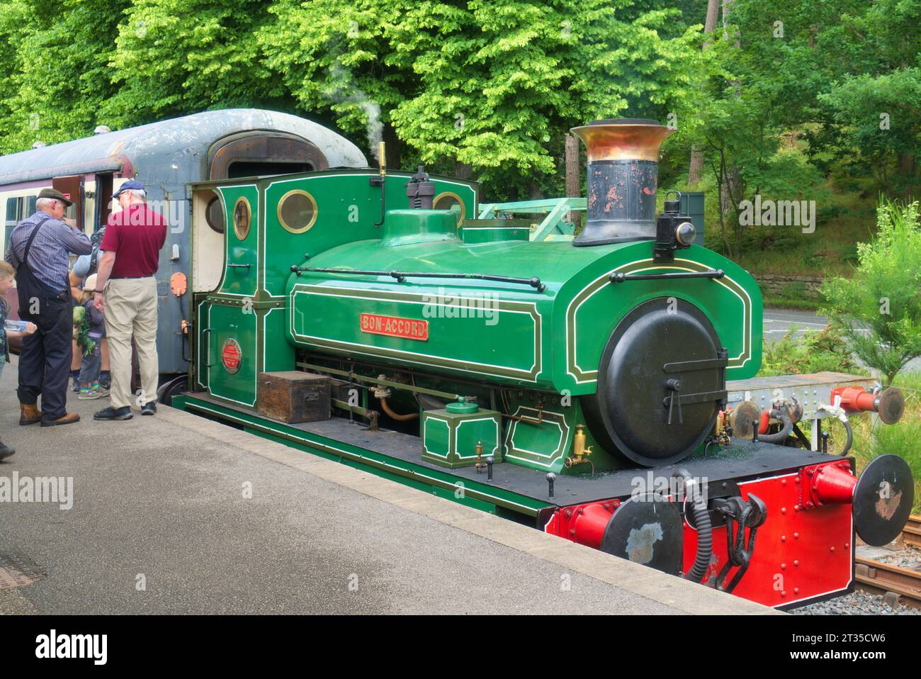 Banchory, Heritage railway. Steam, engine. The Royal Deeside Railway Preservation Society, Milton, Banchory, Aberdeenshire, Highland, Scotland, UK Stock Photo