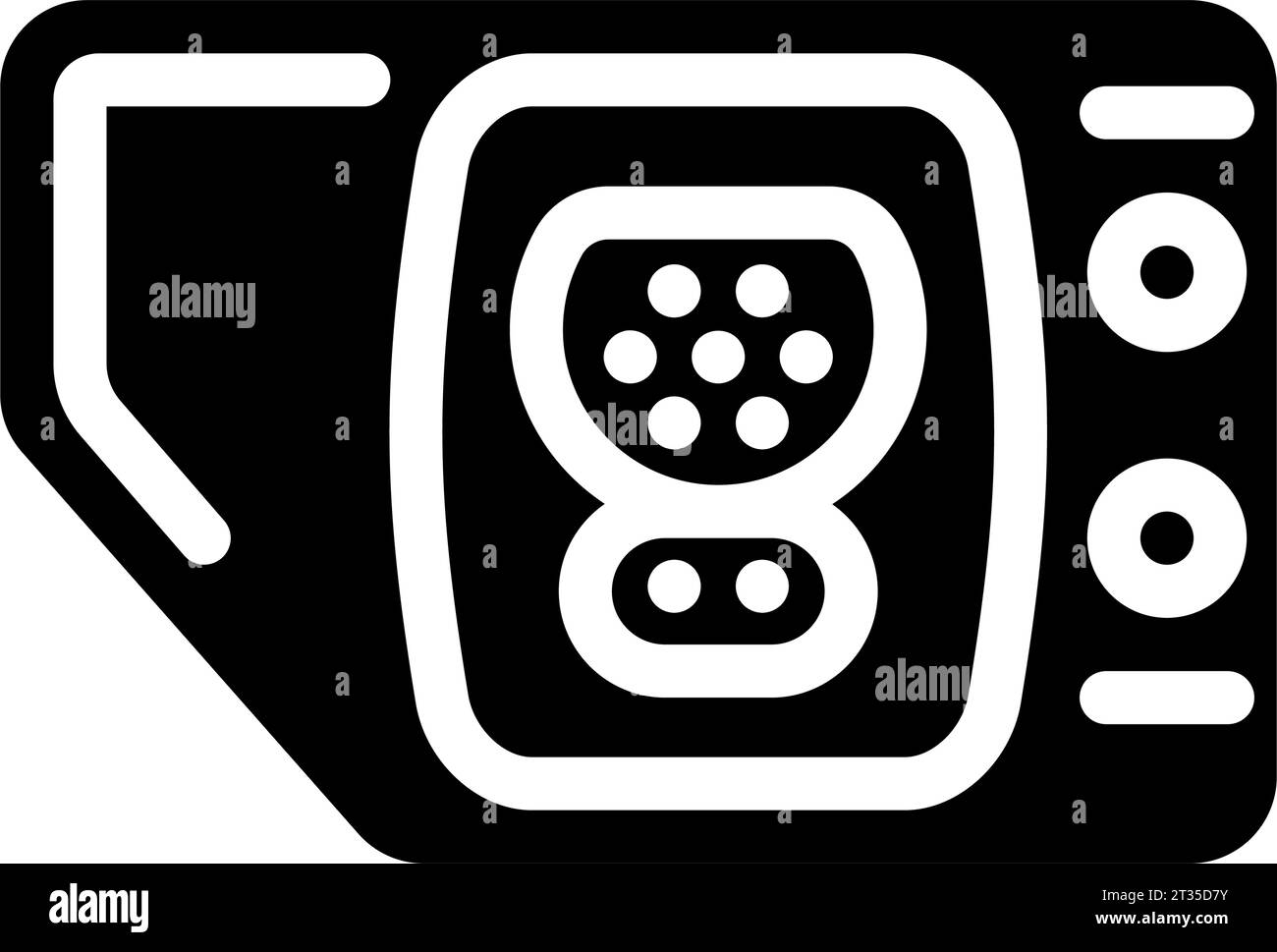 charging port electric glyph icon vector illustration Stock Vector