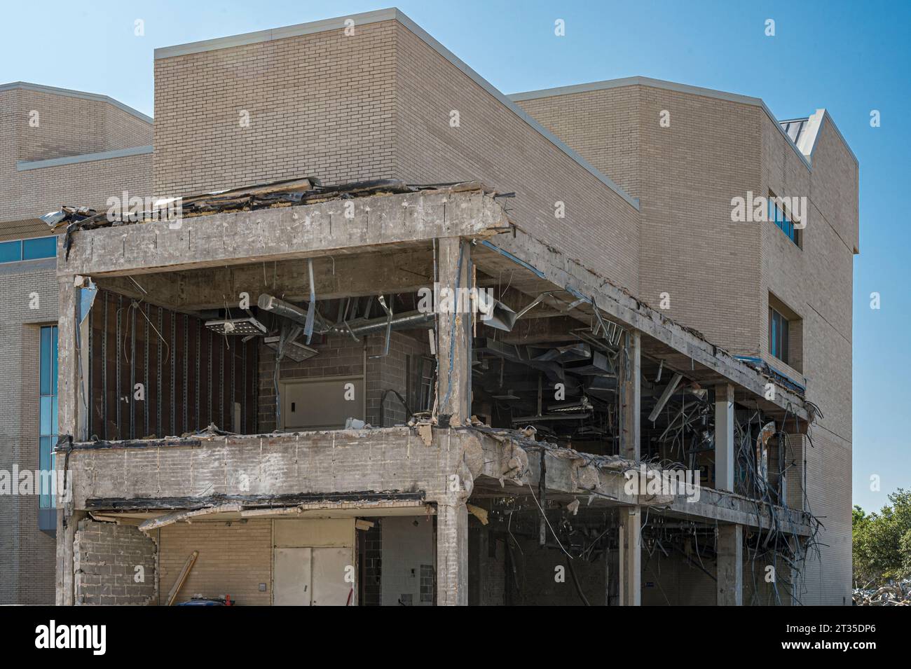 Building demolition detail, Texas, USA Stock Photo