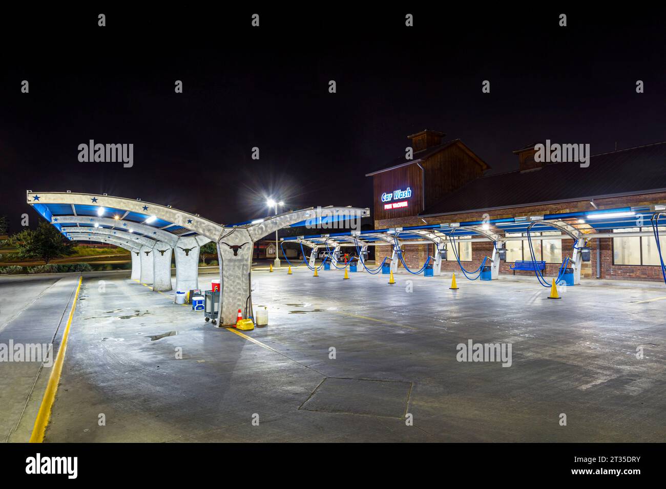 Car Wash Exterior At Night, Dallas Texas USA Stock Photo Alamy