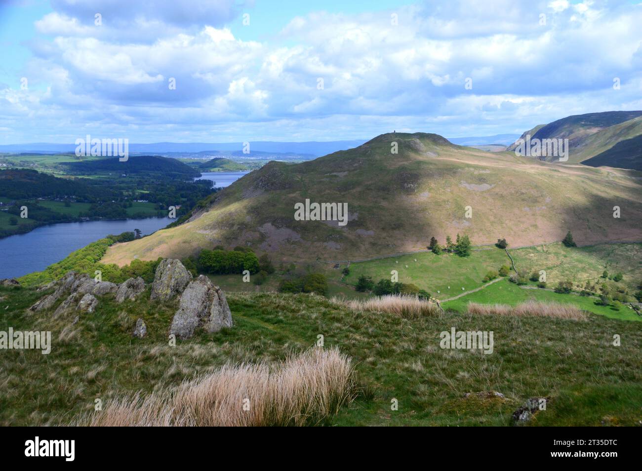 The Wainwright Hallin Fell from the Summit of Sleet Fell near Sandwick in the Lake District National Park, Cumbria, England, UK. Stock Photo