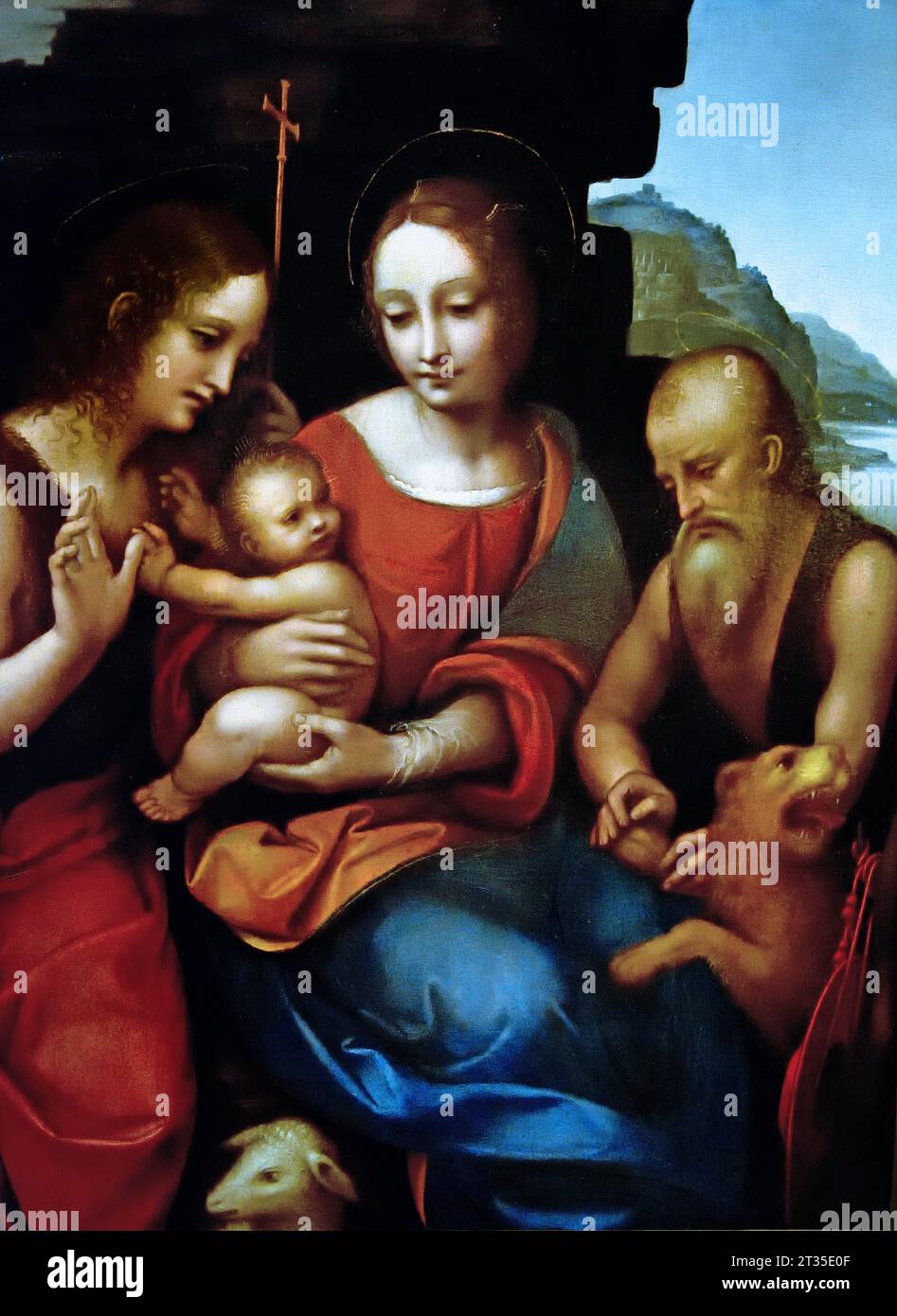 Madonna with child and Saint John the Baptist and Saint Jerome 1521
