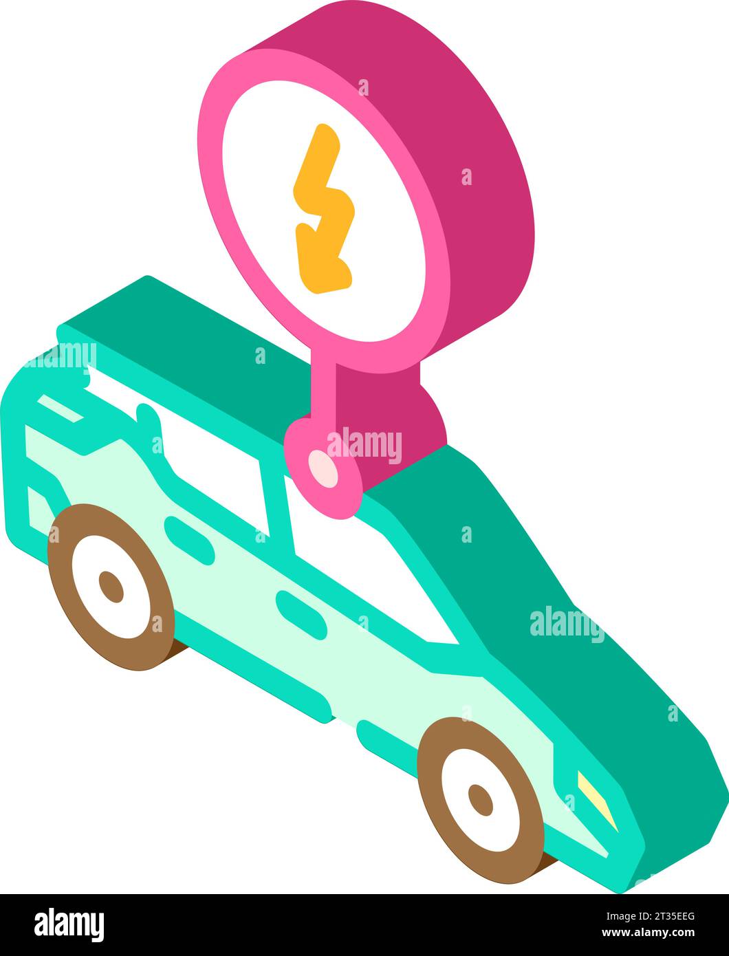 electric vehicle isometric icon vector illustration Stock Vector Image ...