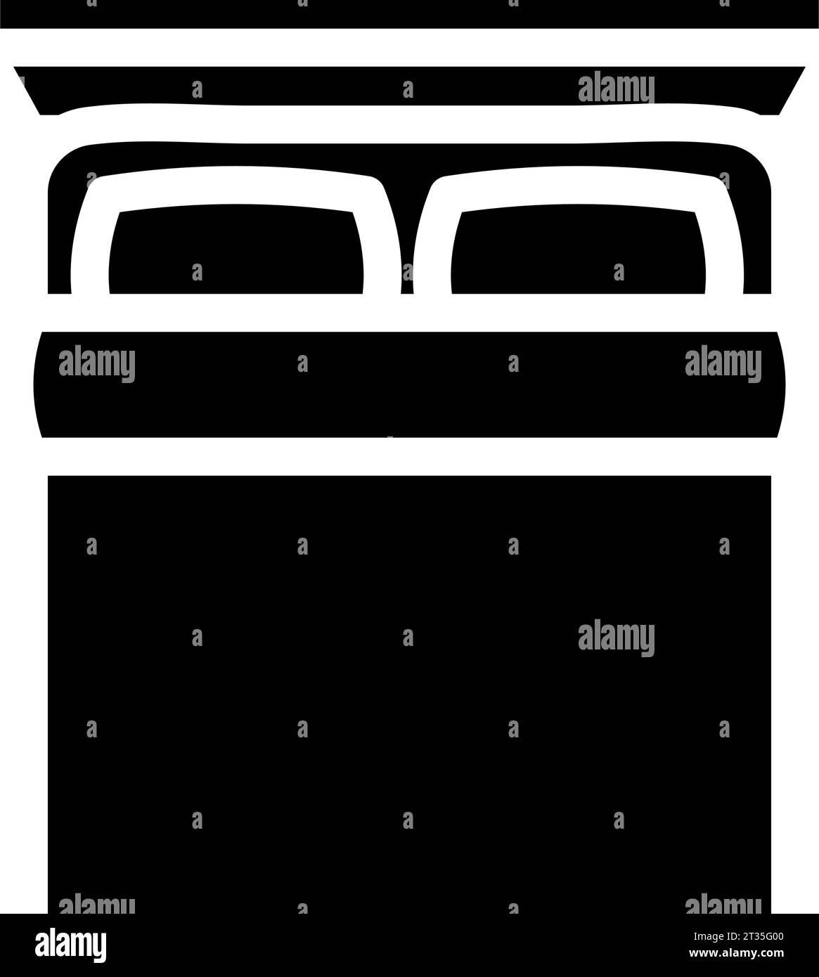 double bed top view glyph icon vector illustration Stock Vector Image ...