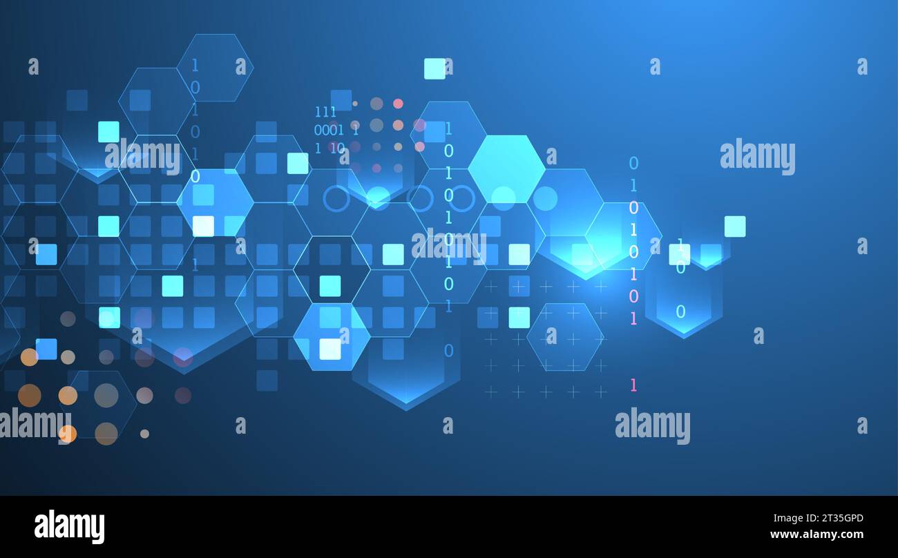 Geometric abstract background with hexagons. Science and technology ...