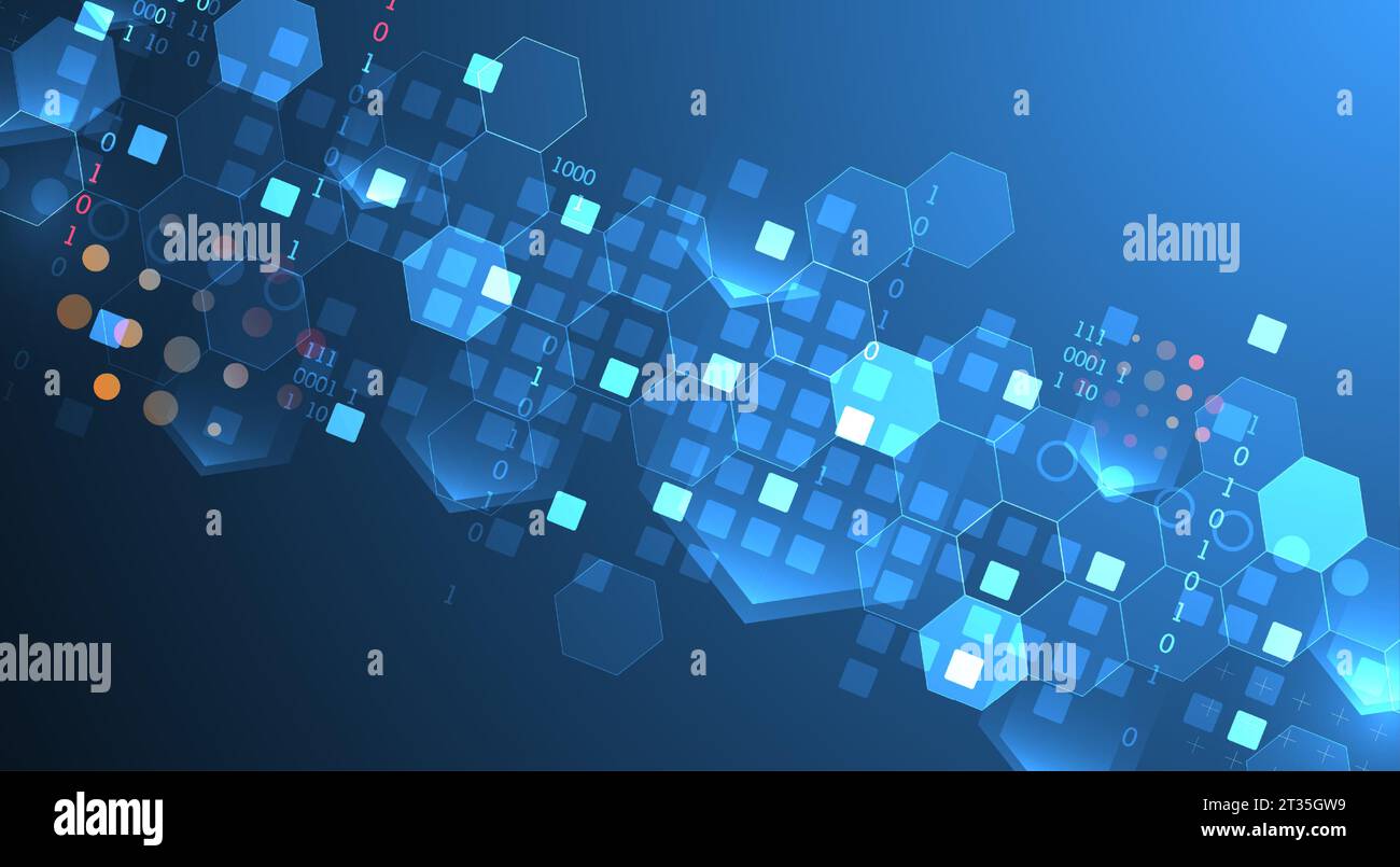 Geometric abstract background with hexagons. Science and technology ...