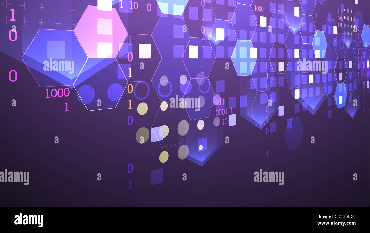 Geometric abstract background with hexagons. Science and technology. Vector illustration Stock Vector