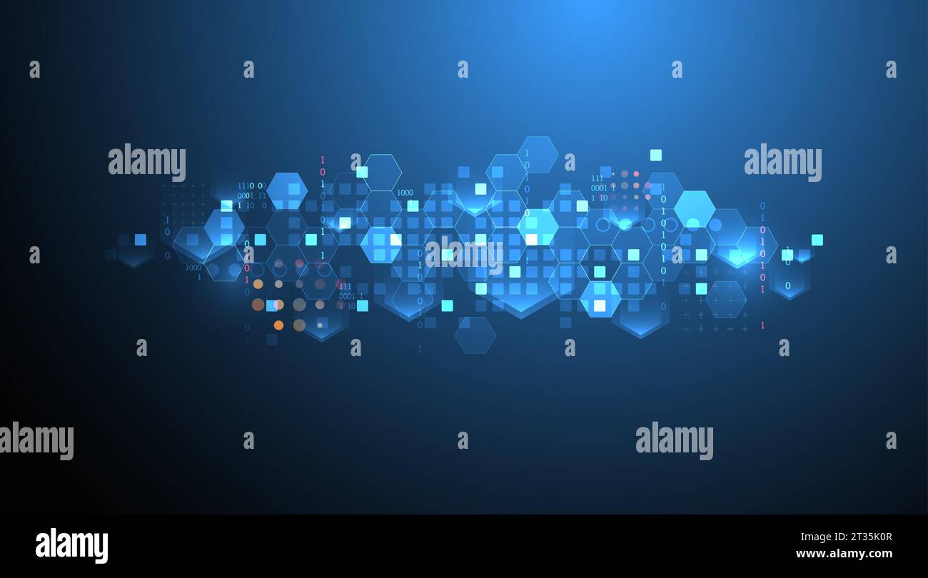 Geometric abstract background with hexagons. Science and technology ...