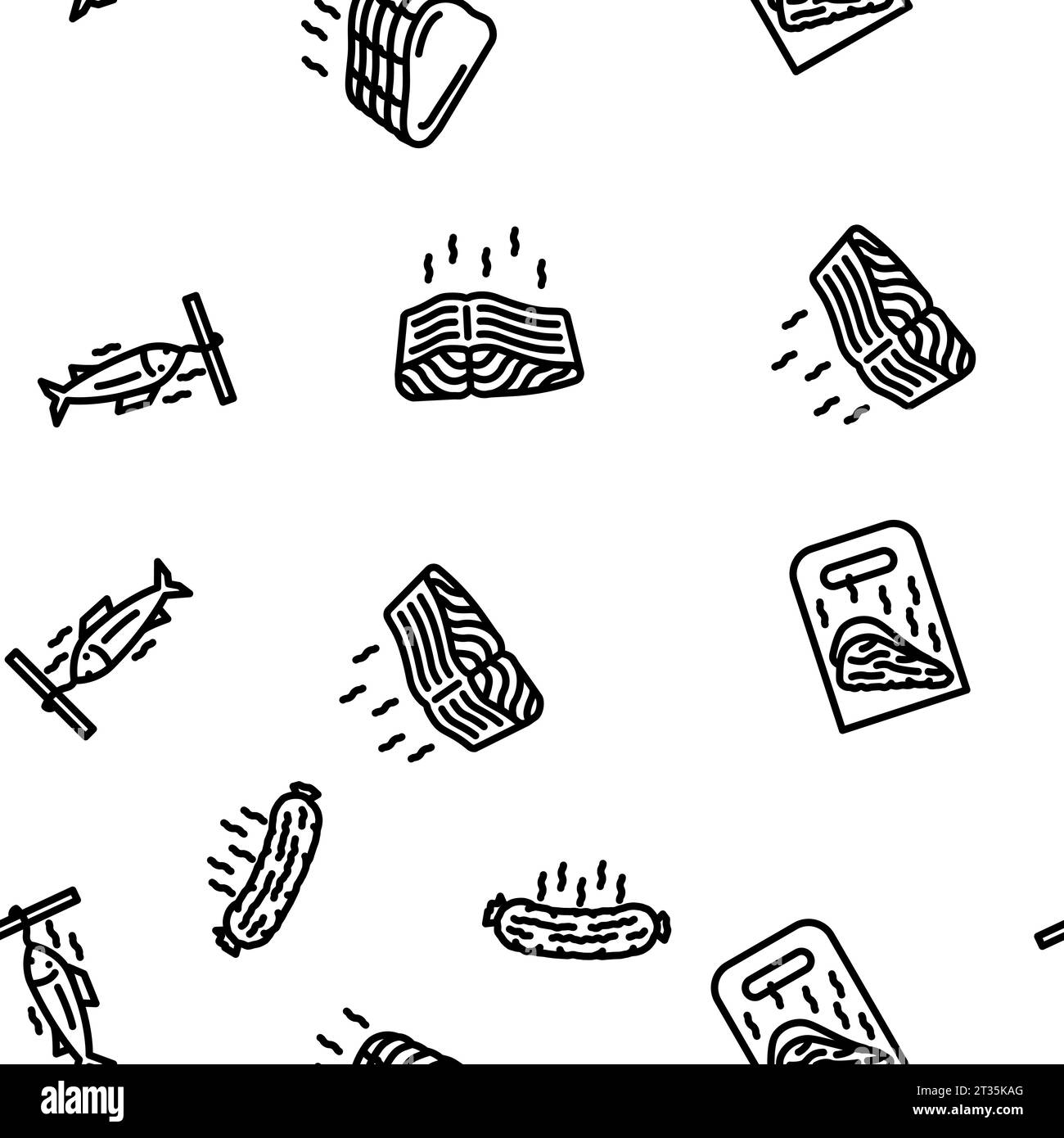 smoked meat bbq seamless pattern vector Stock Vector Image & Art Alamy