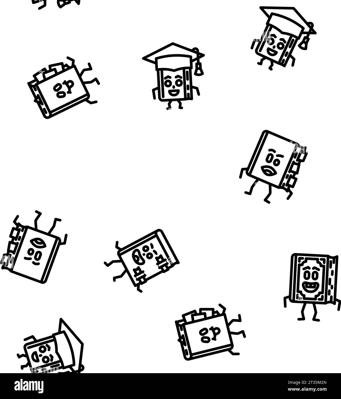 book character school seamless pattern vector Stock Vector Image & Art ...