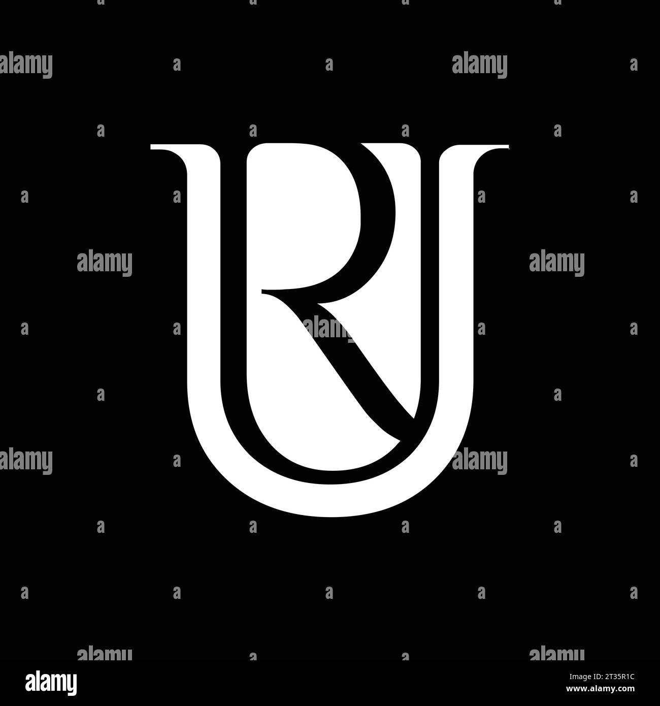 UR logo, UR monogram, initials RU logo, letter RU logo, Elegant, icon, vector Stock Vector