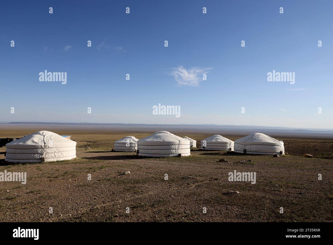 Ger camp in the Mongolian steppe Stock Photo - Alamy