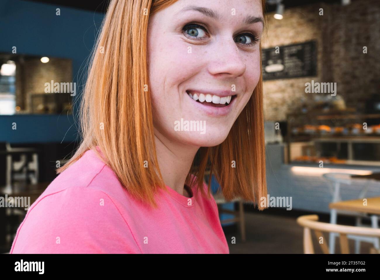 Smiling redhead woman taking hi-res stock photography and images - Alamy