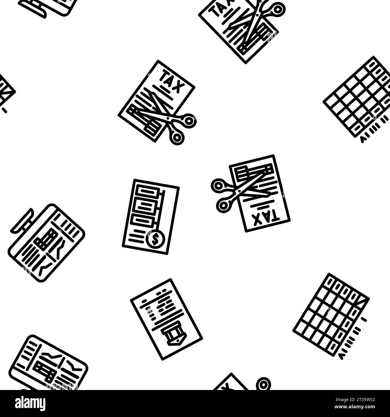 accountant professional tax seamless pattern vector Stock Vector
