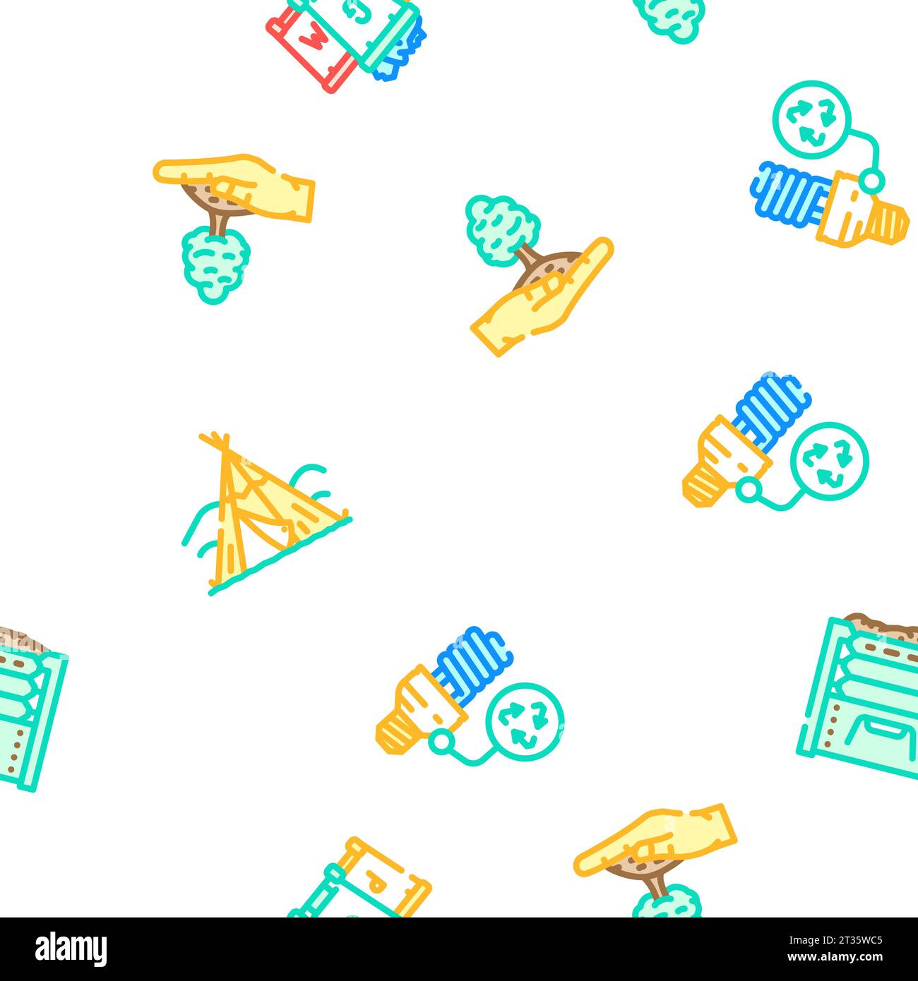 green living eco seamless pattern vector Stock Vector Image & Art - Alamy