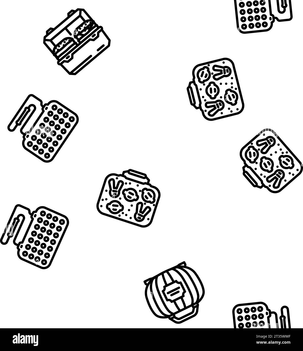 lunch school food box lunchbox vector seamless pattern Stock Vector
