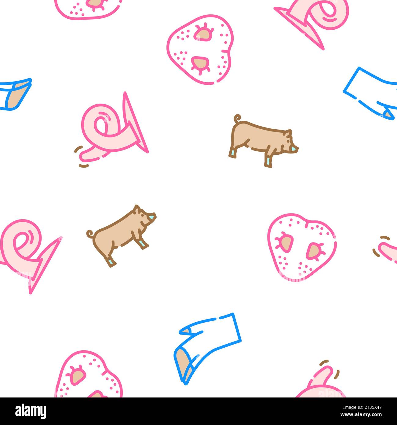 pig pork farm seamless pattern vector Stock Vector Image & Art - Alamy