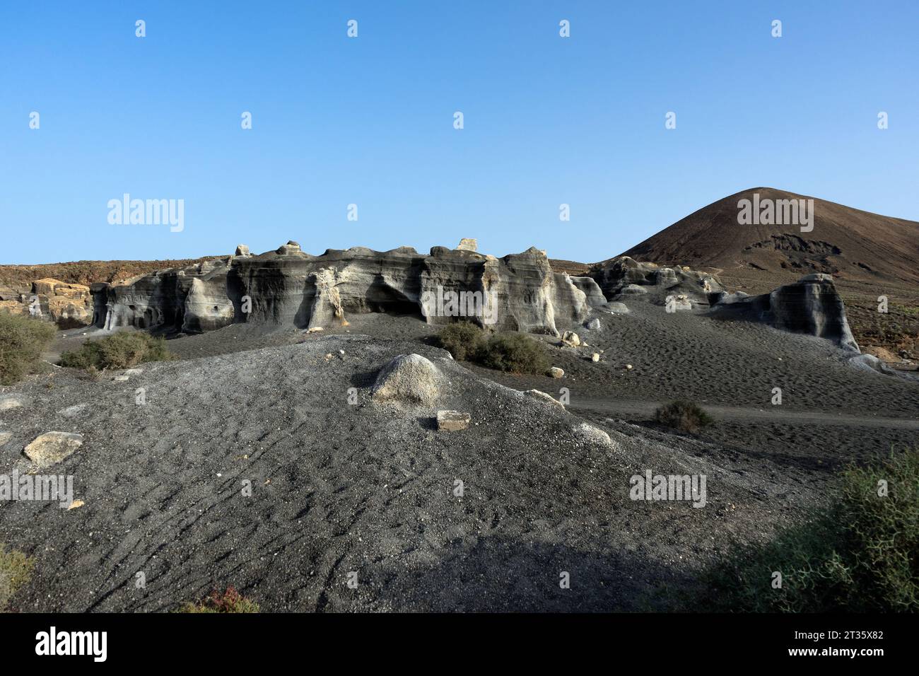Spain,Canary Islands, Lanzarote: rock formations of La Rofera Stock Photo