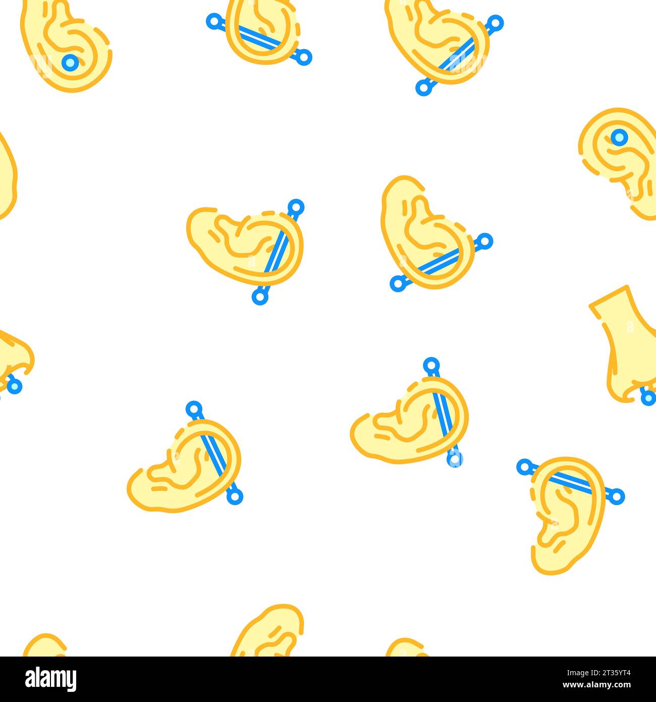 piercing ring earring nose vector seamless pattern Stock Vector