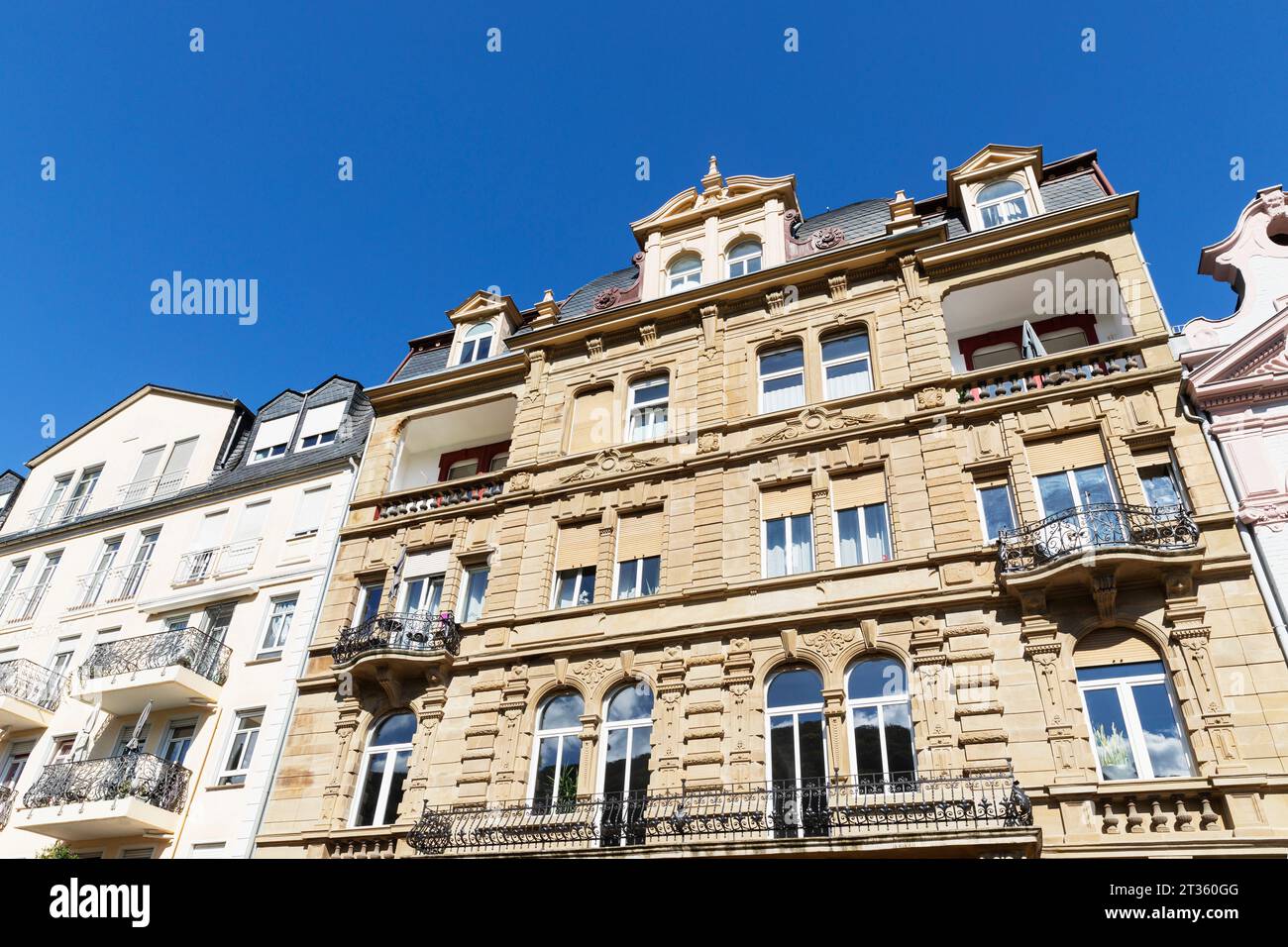 Germany, Rhineland-Palatinate, Bad Ems, Facade of Wilhelminian apartment building Stock Photo