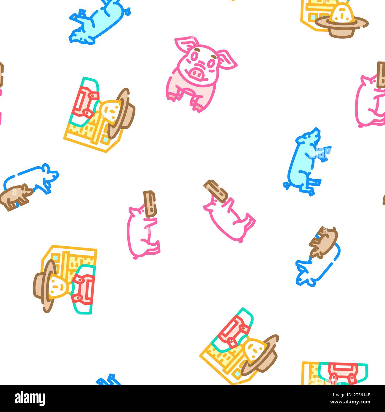 pig pork farm seamless pattern vector Stock Vector Image & Art - Alamy
