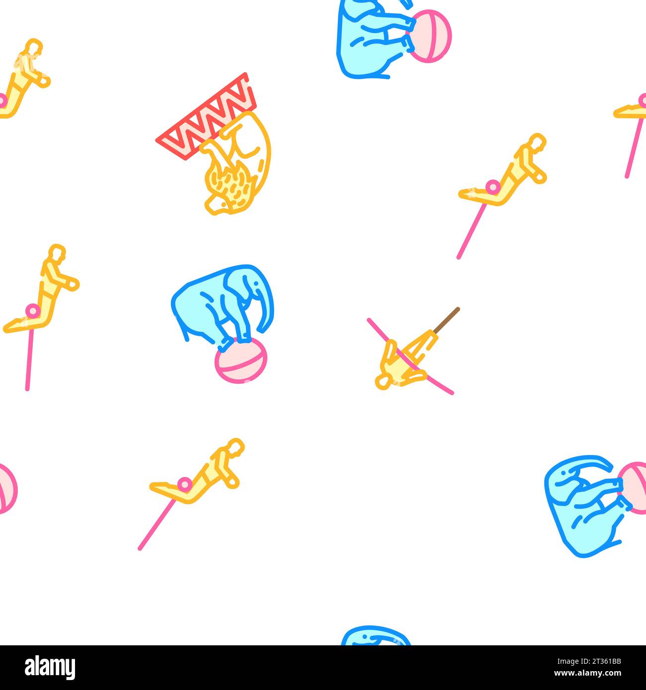 circus carnival vintage show vector seamless pattern Stock Vector Image ...