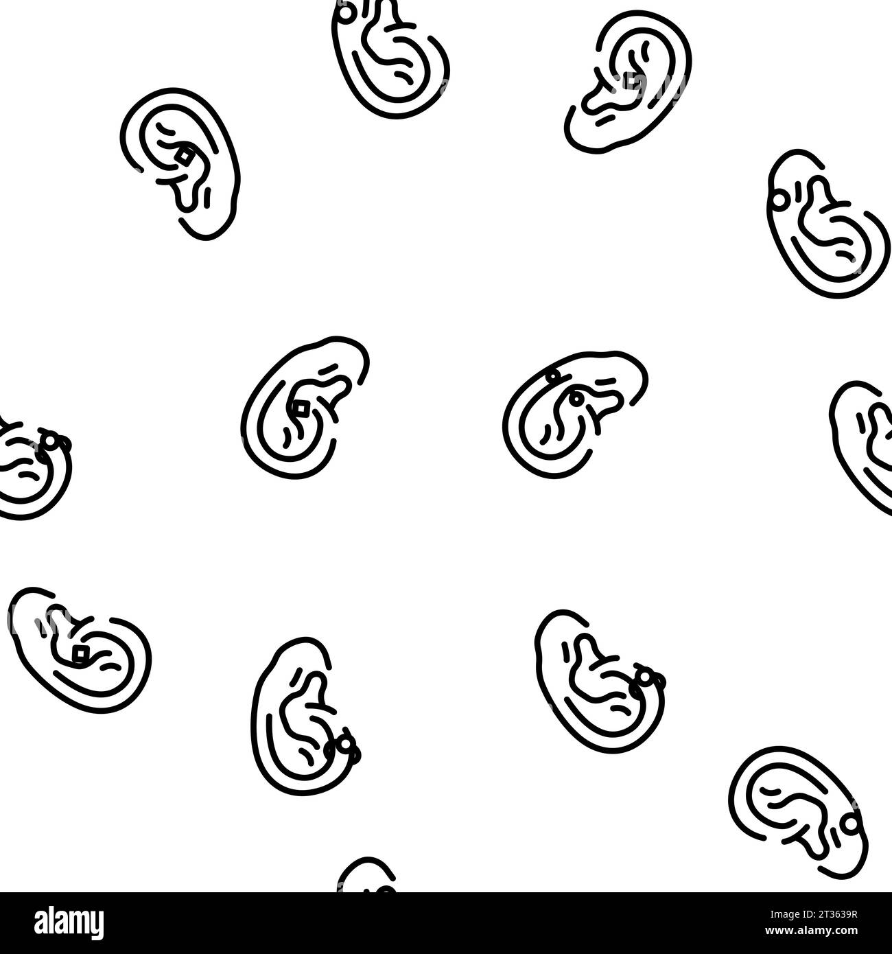 piercing ring earring nose vector seamless pattern Stock Vector