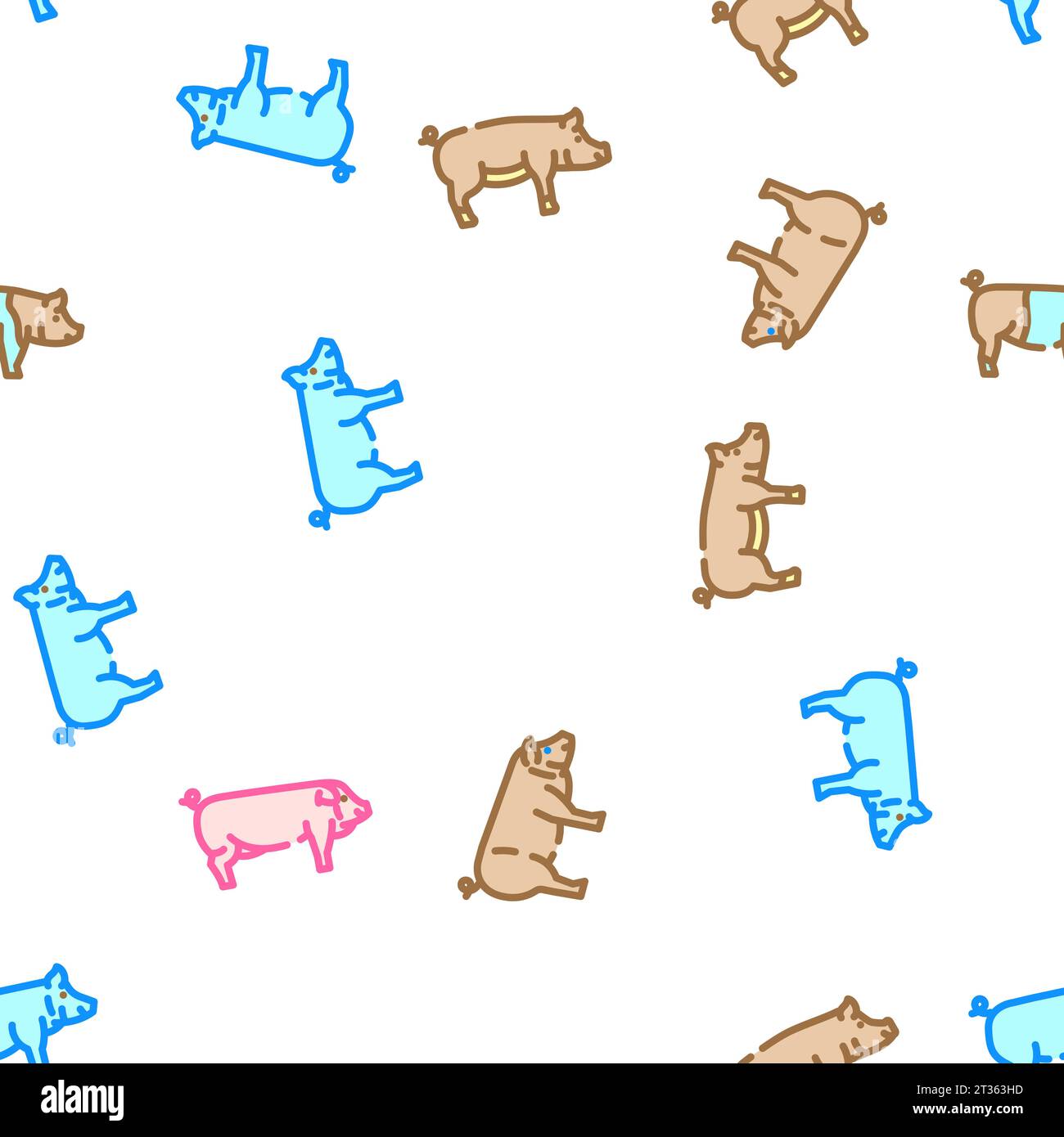 pig pork farm seamless pattern vector Stock Vector Image & Art - Alamy